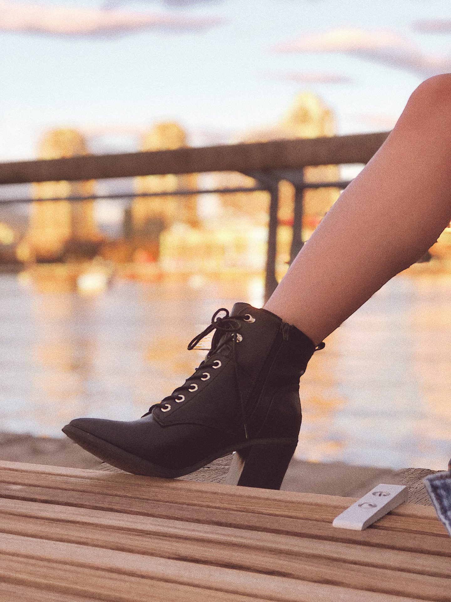 Heeled black booties for fall or winter