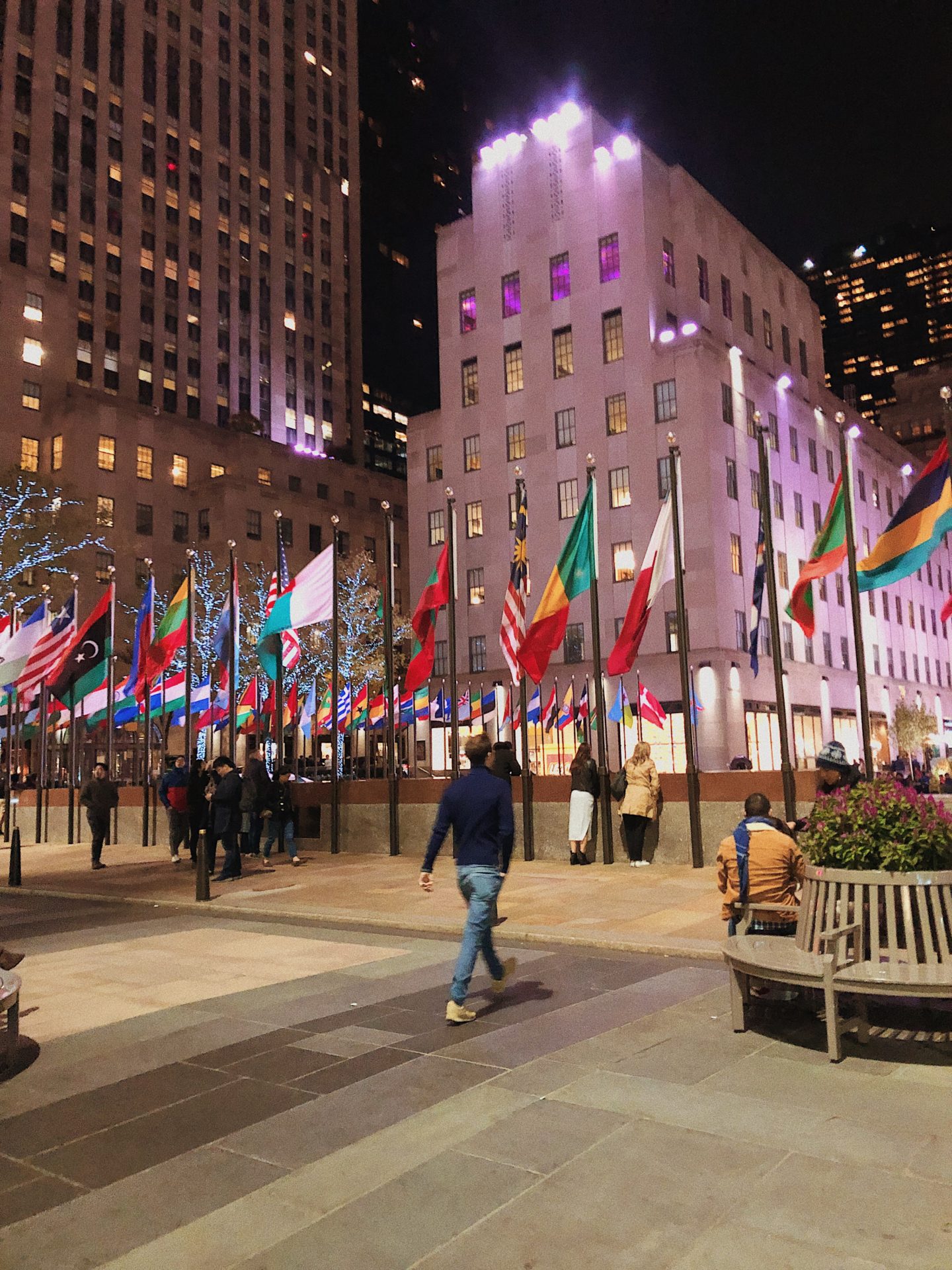The flags at Rockefeller Centre in New York City