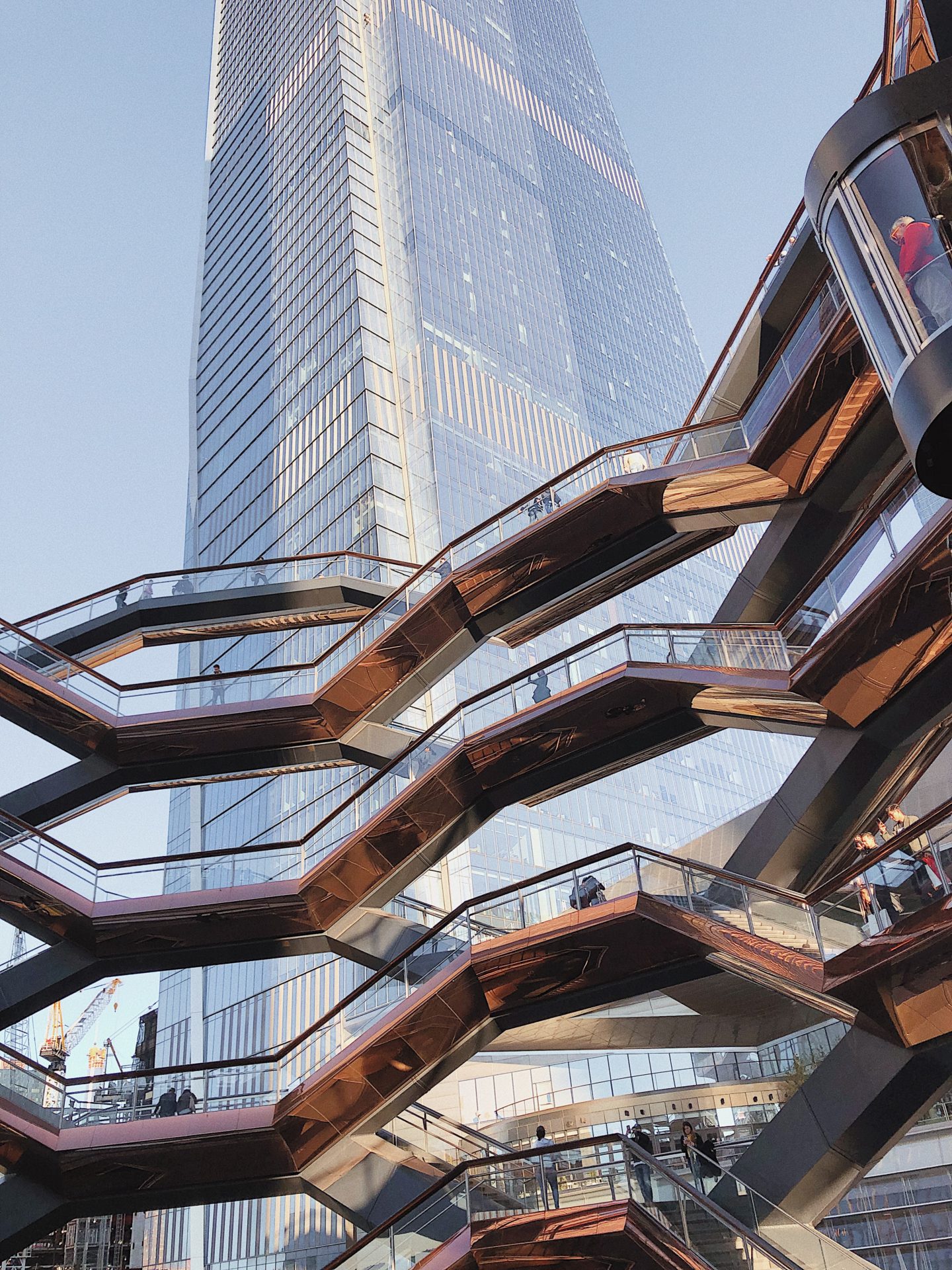 The view of the Vessel in Hudson Yards at New York City