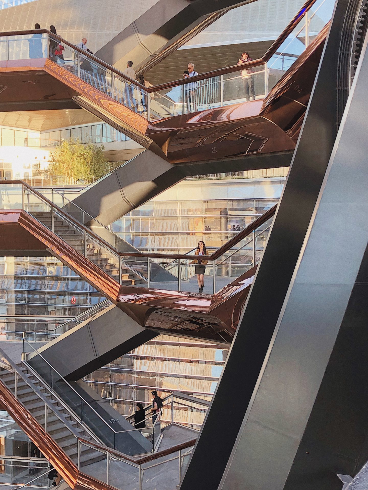 The view of the Vessel in Hudson Yards at New York City