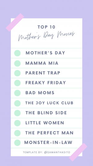 Mother's Day Movies Checklist