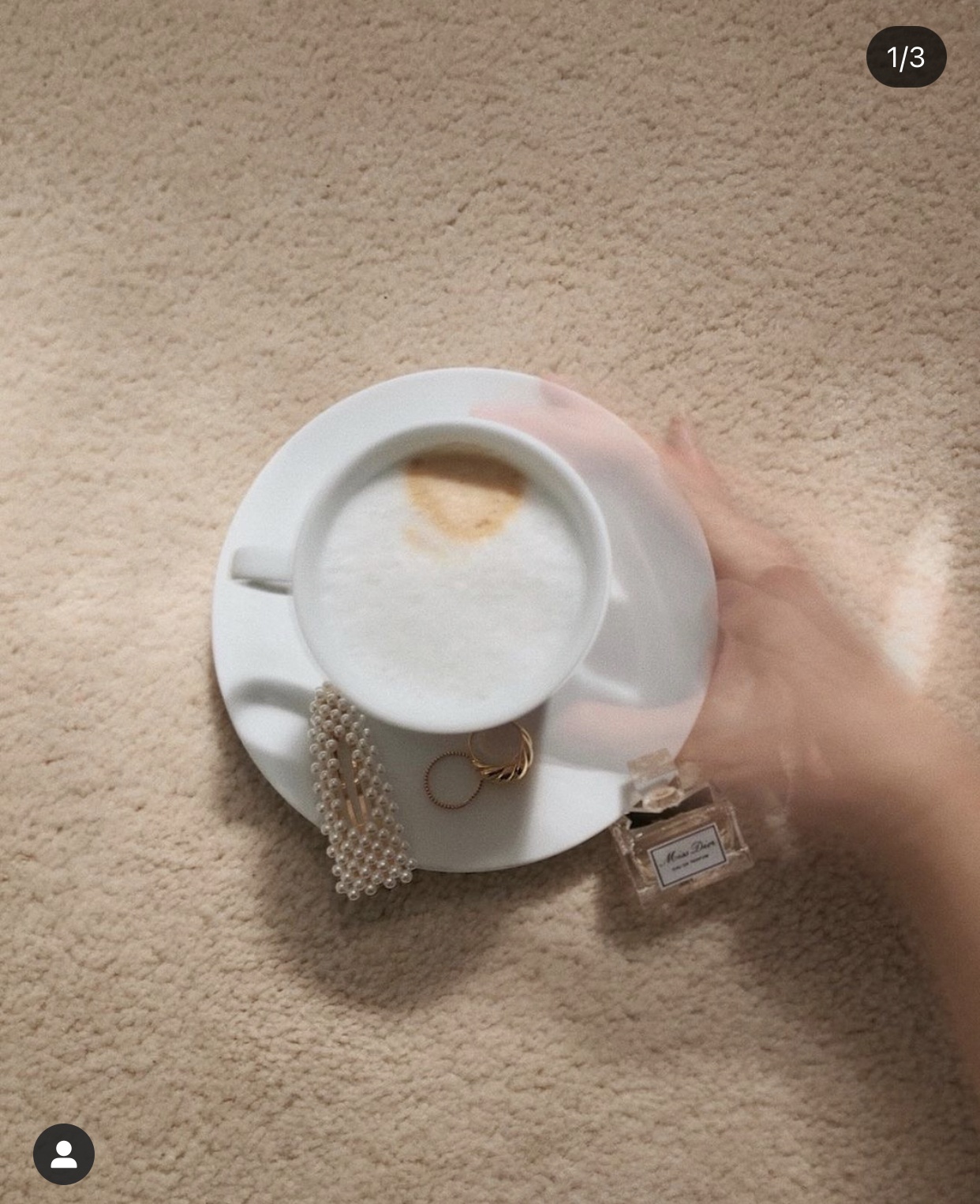 Taking a flatlay of my coffee using the live photo feature