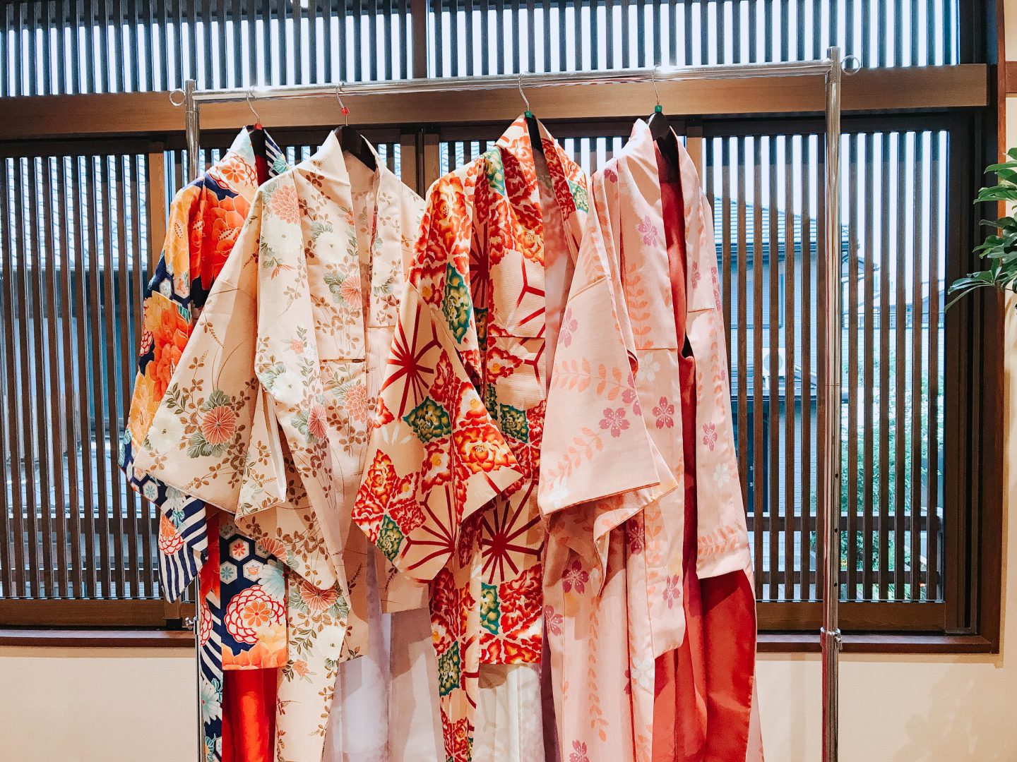 Different styles of silk Kimonos from Nishio Central Japan 