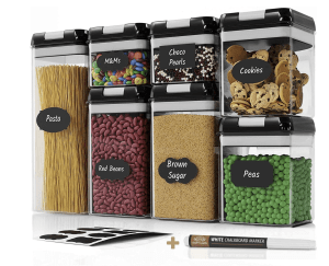 click and lock food storage organizing bins