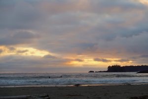 sunset at chesterman beach tofino